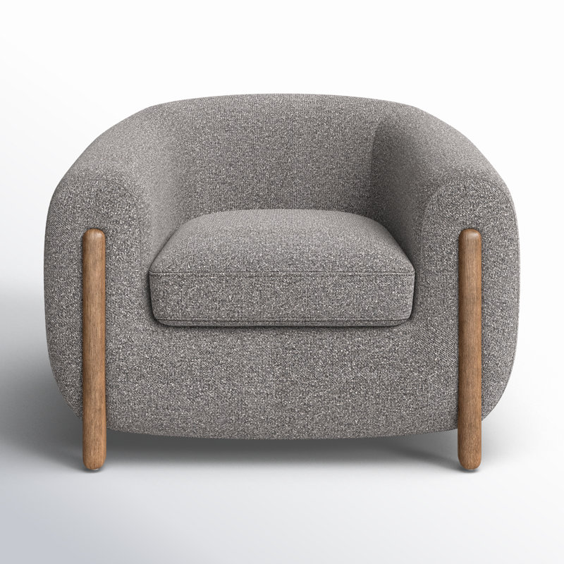 Lyla 38" W Polyester Blend Barrel Chair, Capri Ebony