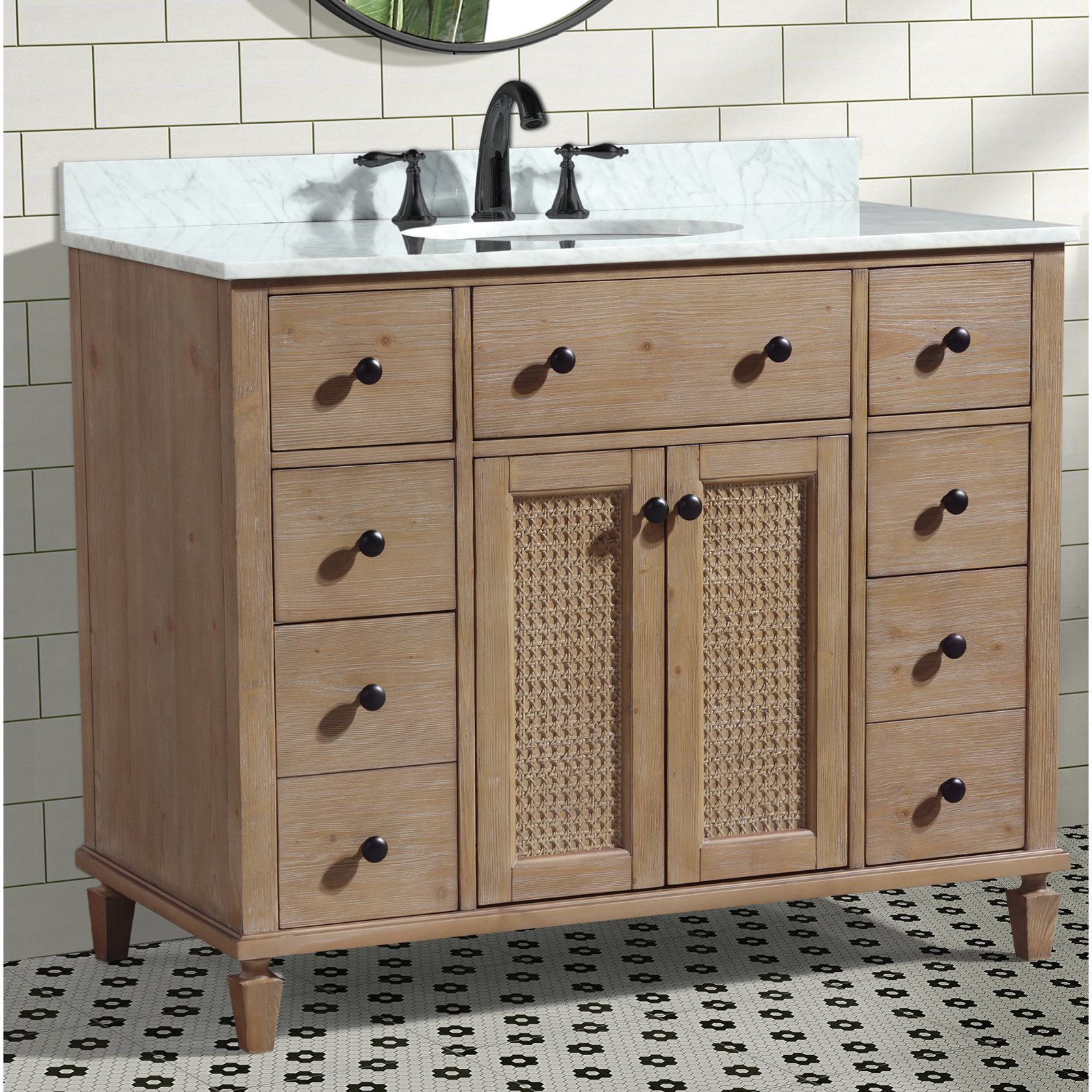 Berkely 42" Carrara Marble Single Bathroom Vanity