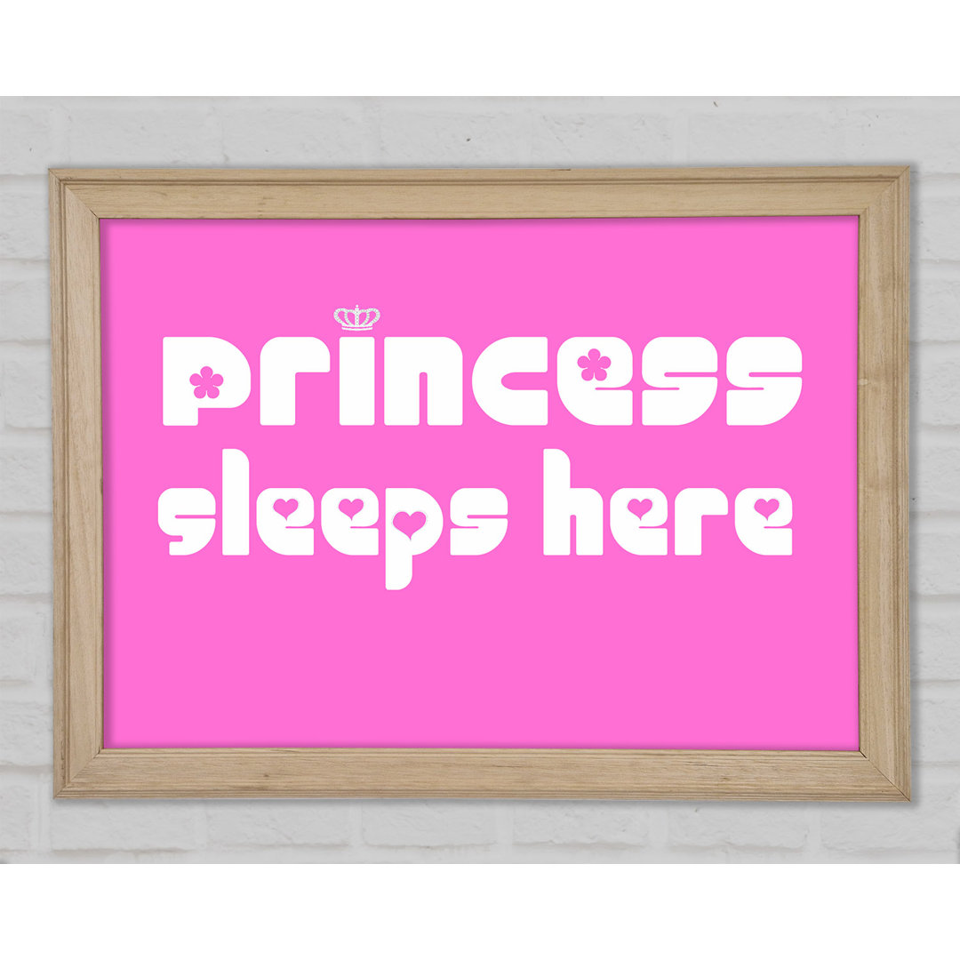 Princess Sleeps 2 Vivid Pink Gerahmter Druck