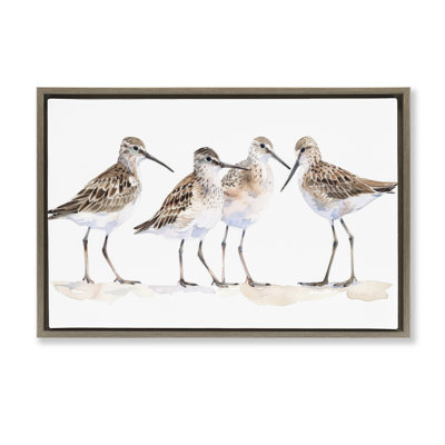  Sand Pipers Gathered Floater Canvas by Petal Prints Design