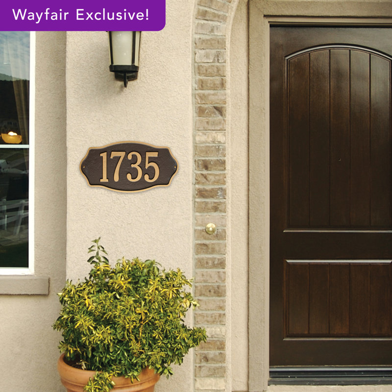Hampshire 1-Line Wall Address Plaque, Bronze / Gold, Yes