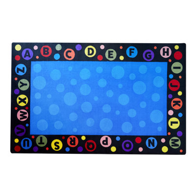 KidCarpet Alphabet Bubbles Classroom Rug 4' x 6' Rectangle, Educational Learning Rug for Children's Classroom | Area Rugs for Kids Playroom