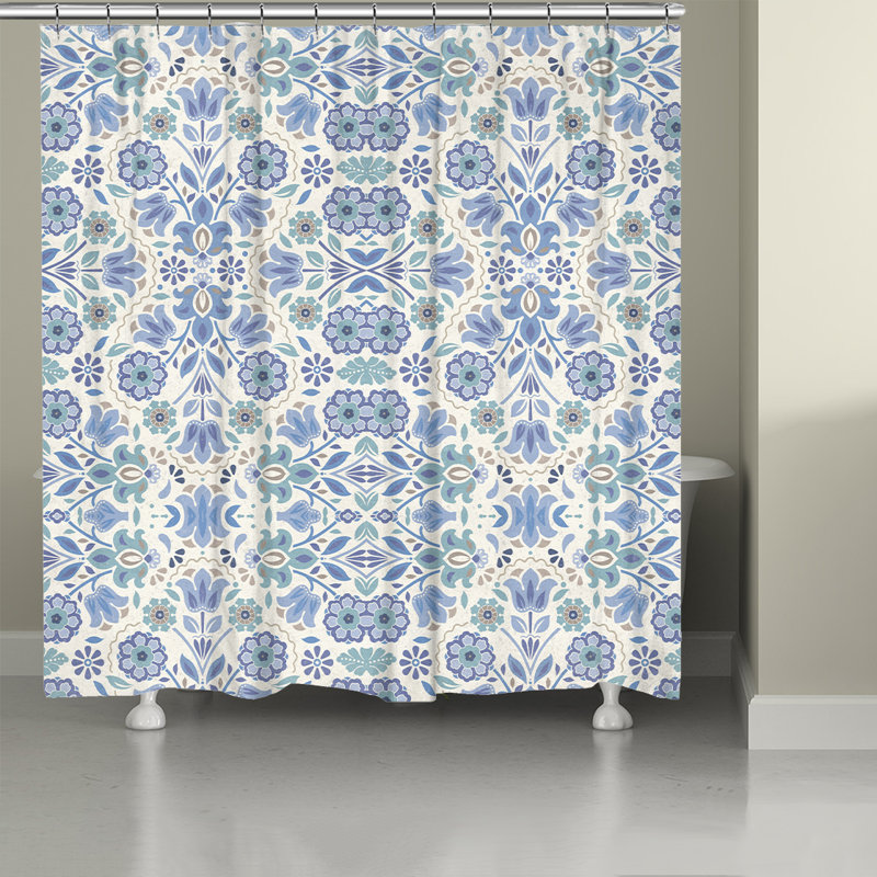 Rideau de douche Kathy Ireland® Home Indochine, Indigo