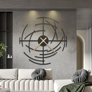 Large Metal Silent 36” Wall Clock Round Wall Sculpture Hangings Modern Home Decor Living Room