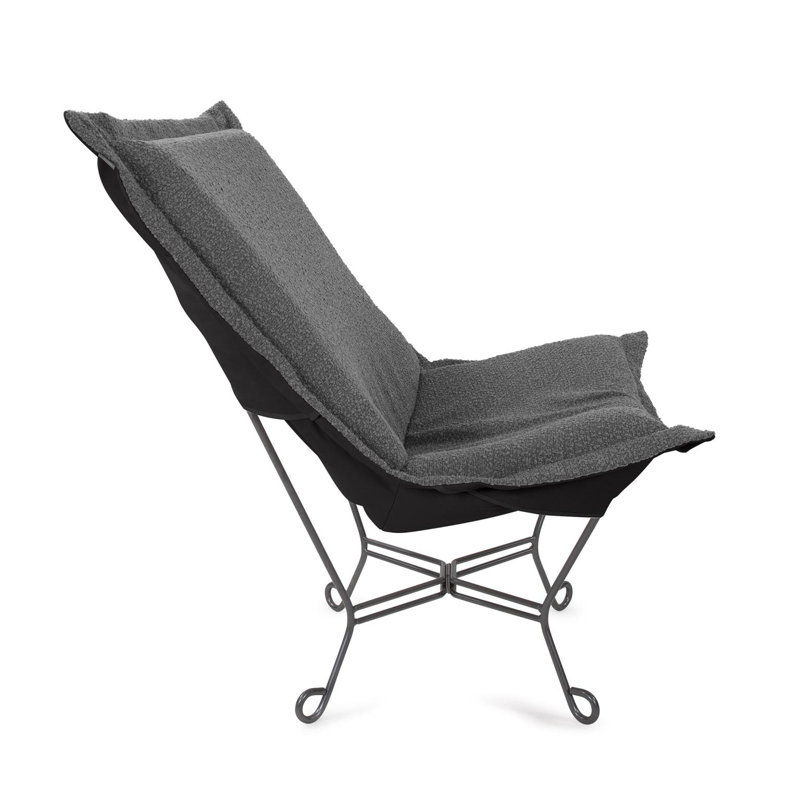 Fauteuil Scroll Puff - titane - gris anthracite Barbet, Gris anthracite