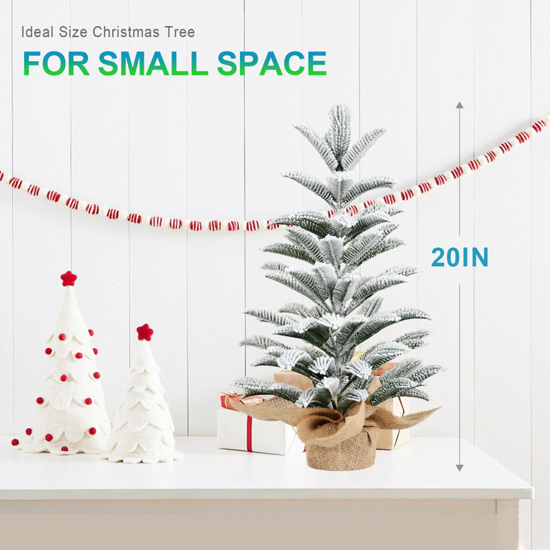 Flocked Tabletop Christmas Tree with PE Tips