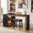 Corner Bar Table with Storage, Multi-functional 3-Tier Pub Table for Home Bar