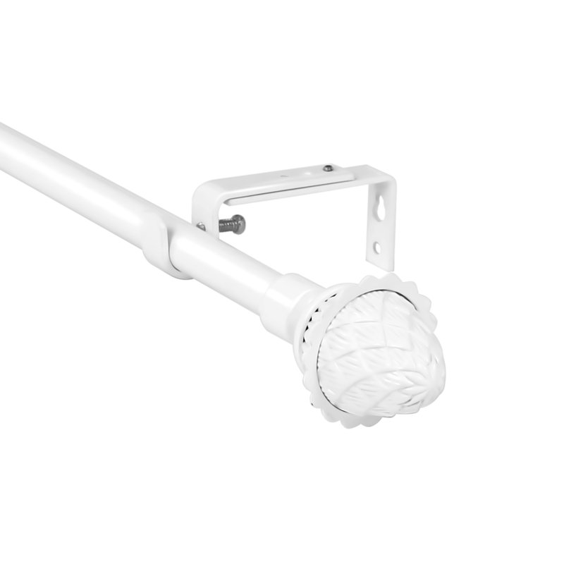 Tringle à rideaux simple 0,63 po Urbano, H 1 po x l 84 po x P 1 po, Blanc lustré