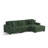 3 - Piece Upholstered Green Chenille Modular Sectional Sofa with Armrests & Throw Pillows-1332424625-1332424588