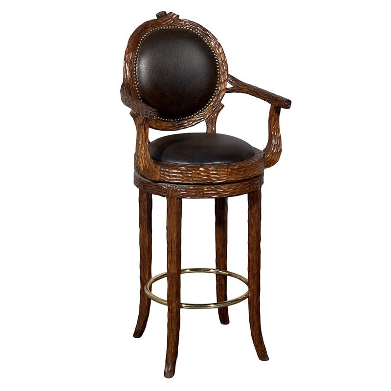 Tabouret de bar Victoire, Noir, Marron foncé