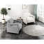 Fauteuil gris confortable avec structure en contreplaqué, profondeur d'assise de 22,5 po, structure de fauteuil moderne d'apparence luxueuse, hauteur de 30,5 po, revêtement Boucle-1834445556