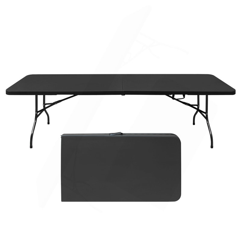 Table pliante de 8 pi, table en plastique portative pour le camping, pique-niques, fêtes, table pliable à charge élevée