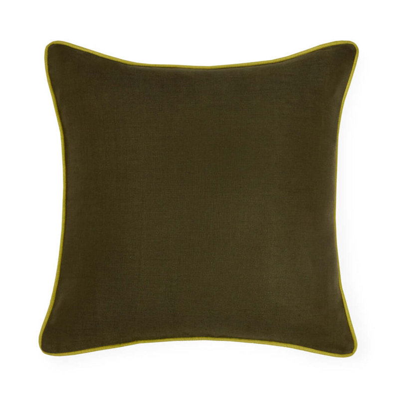 Manarola Square Pillow Cover & Insert, Hunter/Lime