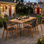 Ensemble de salle à manger 7 pièces en bois d'acacia avec 6 chaises ergonomiques et une grande table pour le jardin, la terrasse ou la piscine.-496213402