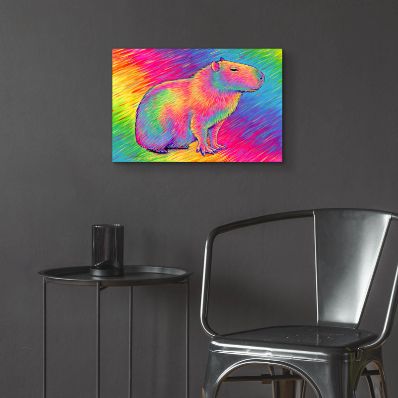 "Chill Capybara" par Rebecca Wang Art, H 16 po x l 24 po