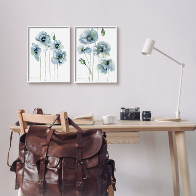 " Blue Poppies Blooming Garden Flowers " by Stephanie Workman Marrott 2 - Pieces