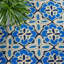 Tapis bleu crocheté à la main Childers-22211958