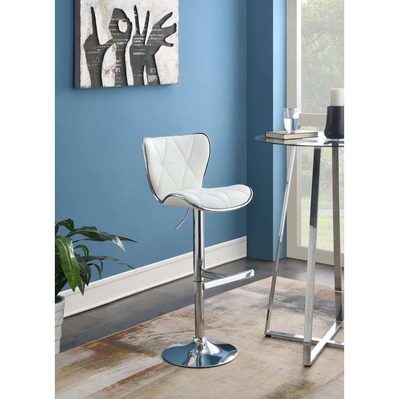 Tabouret de bar en cuir, Blanc