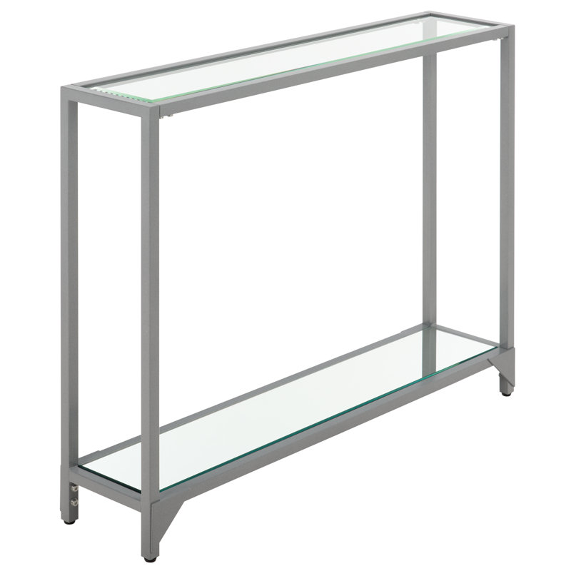 Console 56 po Charlie-Adam, 29" H x 36" W x 8" D, Clear, Argent