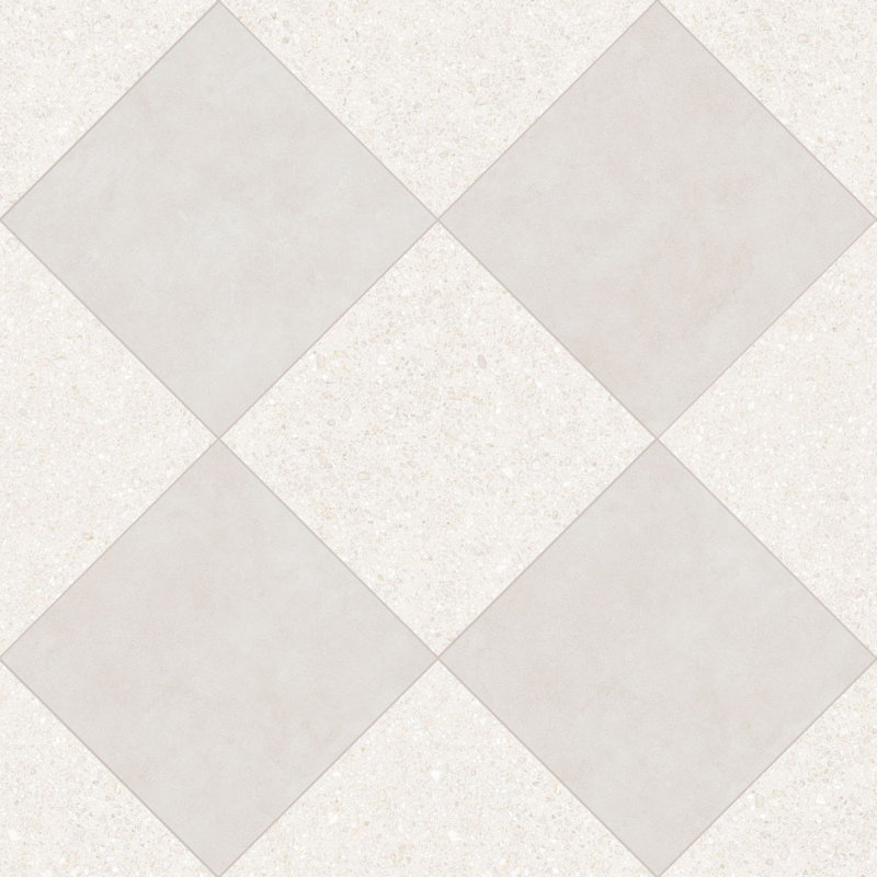 Lithos 12X12 Checkerboard Blanco And Marfil, Blanco/Marfil