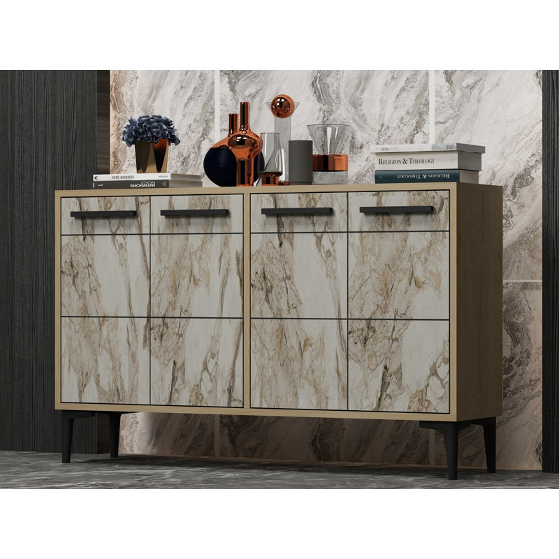 Console élégante 47,2 po x 11,8 po x 29,5 po | 100% panneau de particules enduit de mélamine, épaisseur de 0,7 pouce | Pieds en PVC durables, parfaits pour le vestibule et le décor du salon, élégants et fonctionnels