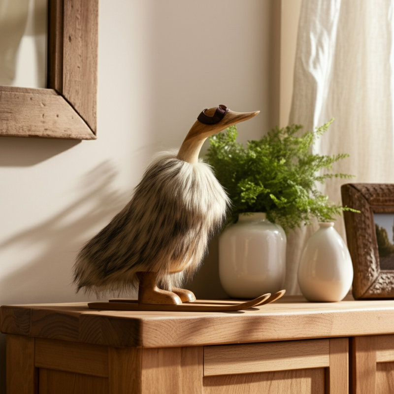 Figurine décorative en bois et bambou Kemora