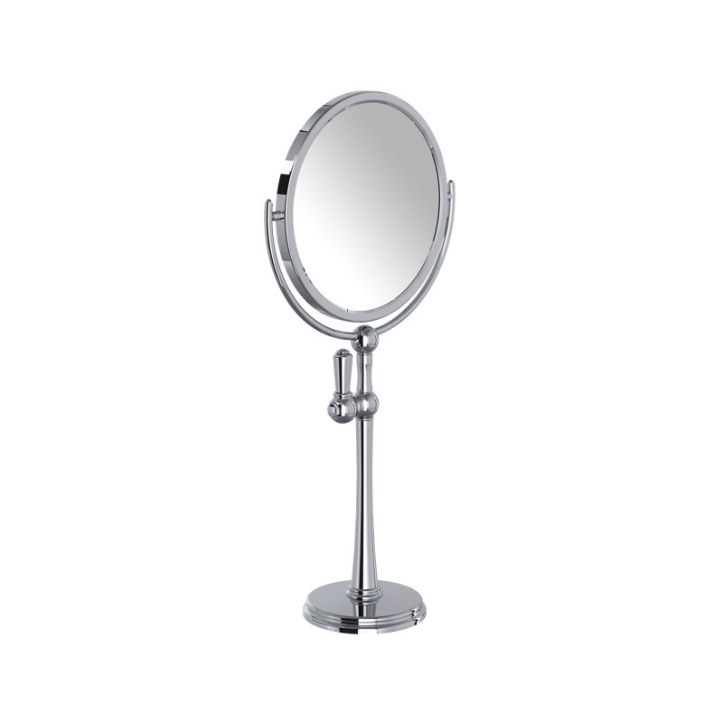 Perrin & Rowe Freestanding Makeup Mirror, Polished Chrome