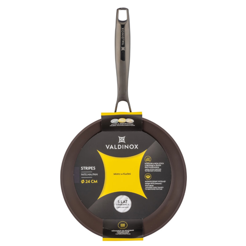 Valdinox Stripes Aluminum Non-Stick Frying Pan, 8.5cm H x 24cm W x 45.5cm D