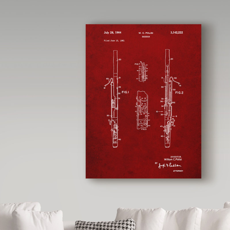 Manilo «instrument», reproduction de dessin sur toile tendue, H 19 po x l 14 po