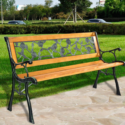 Outdoor Cast Iron Patio Bench by Alcott Hill