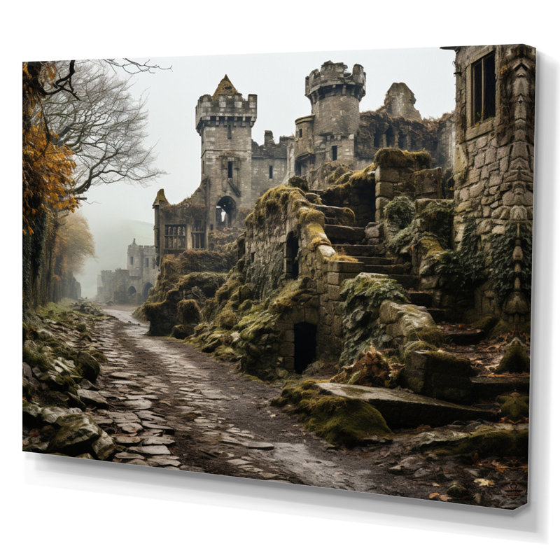 Château mystique d'Irlande II - art mural Irlande, H 30 po x l 40 po x P 1,5 po, Toile tendue