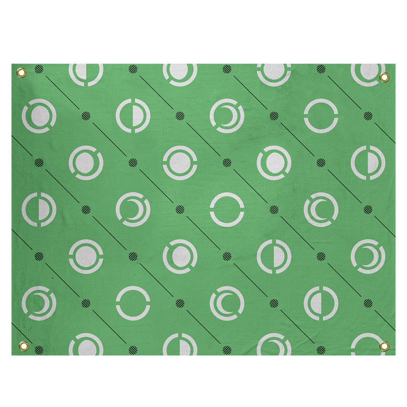 Tapisserie, H 26 po x l 36 po, Vert / blanc / noir