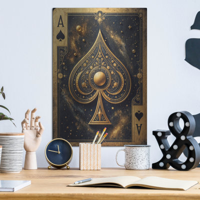 'Ace Of Spades' by Rey Klimt Metal Wall Art