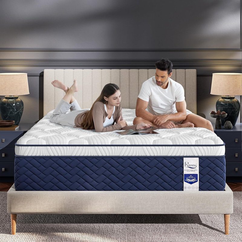 RRESTA Hotel Collection 12-Inch Full Size Medium-Firm Hybrid Mattress With 5-Zone Support For Back & Hip Relief, Fiberglass-Free, Certipur-US Certified