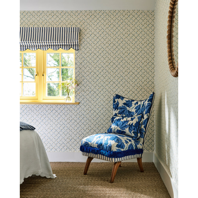 Dappled Leaf Fabric, Lapis