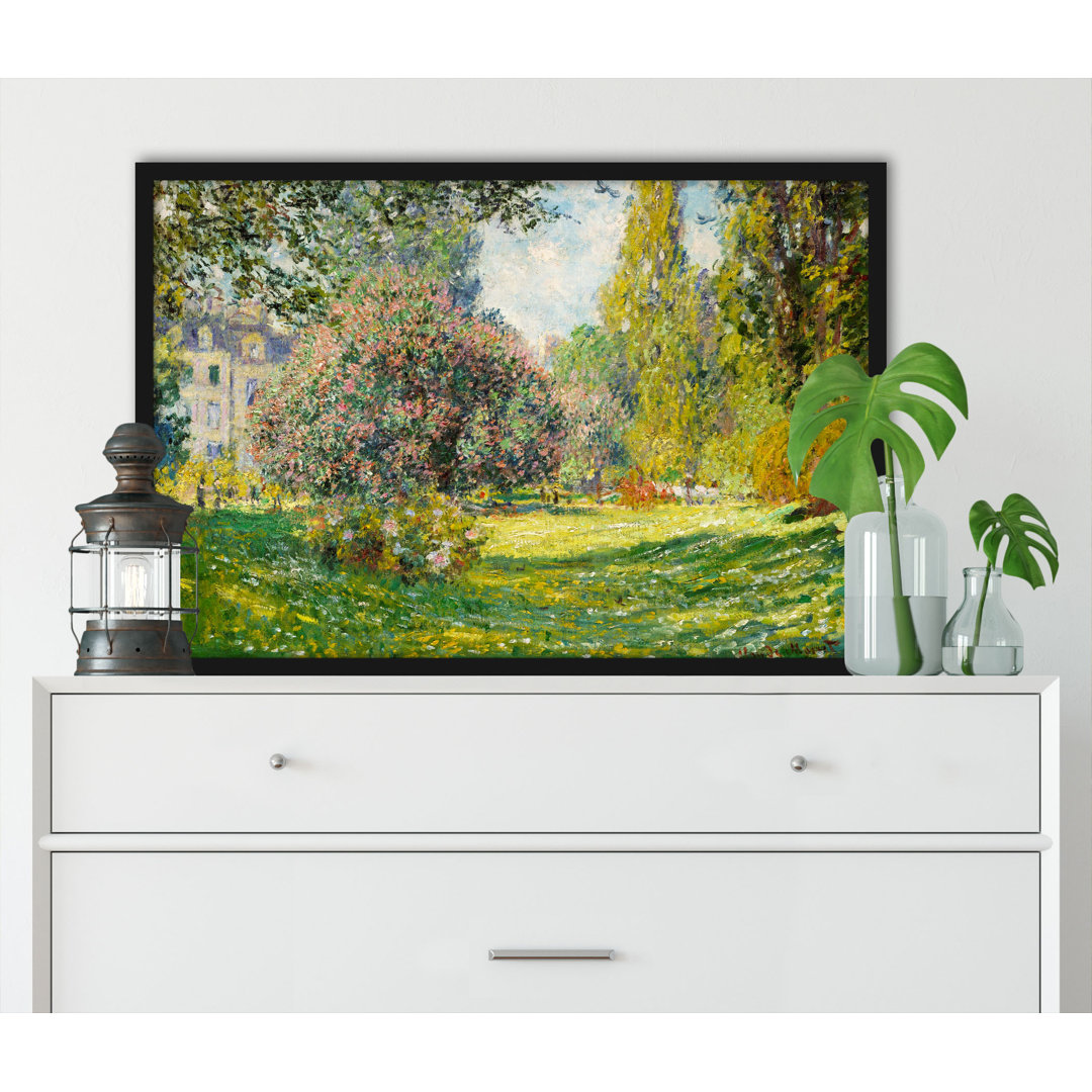 Gerahmtes Poster Landschaft am Park Monceau von Claude Monet