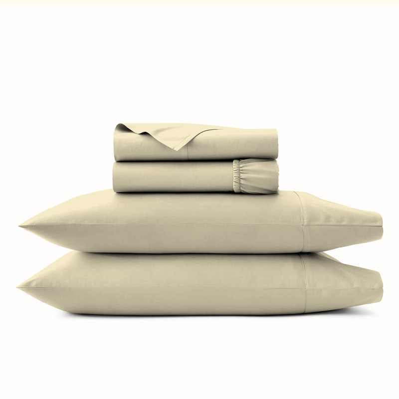 1000TC Ultra-Soft & Silky Luxury Egyptian Cotton Sheet Set, Pale Yellow, Queen Sheet Case Pack+1 Fitted Sheet+2 Pillowcase