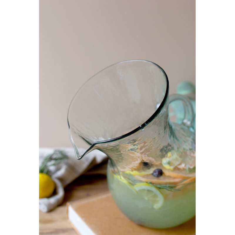  Ensemble de 2 pichets en verre transparent H 12 po transparent