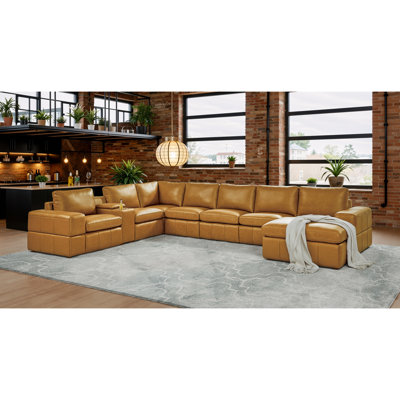 Canapé modulaire en cuir