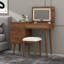 Vantiy Desk With Mirror And LED Lights, Dressing Table With Flip-Top Tabletop, 3 Drawers