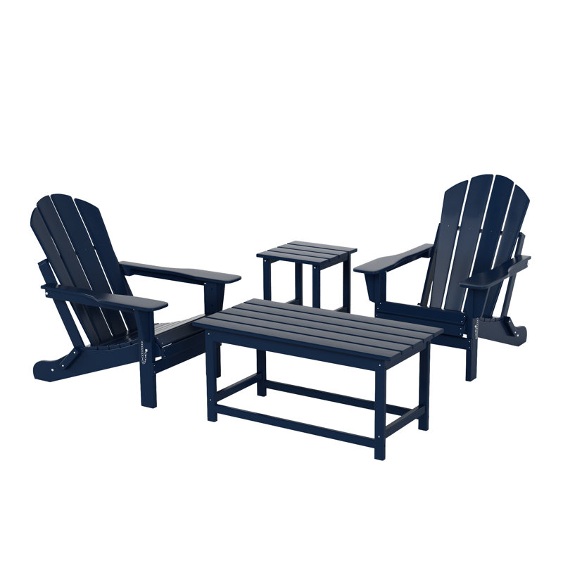 Laguna Foldable Outdoor Adirondack Chair, Navy Blue