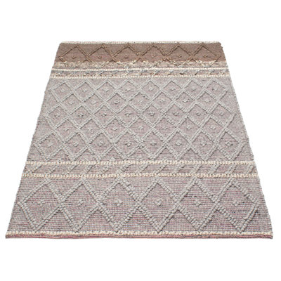 Tapis brun / gris nouvel âge unique 5 pi 2 po x 7 pi 10 po Demitrie