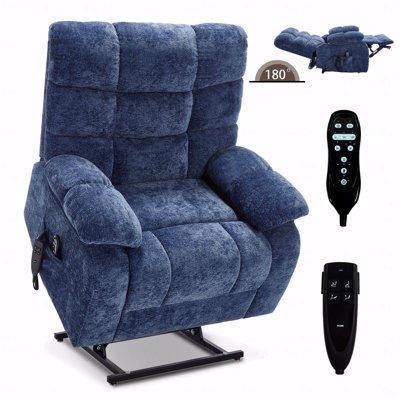 Lift With Recliner Function Chair Heat With Massage Function Dual Motor Infinite Position Up To 350 Lbs Large Electric With Power Lift Function With Recliner Functions With Power-Remote, Medium-Firm And Heavy Duty