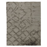 Moroccan Hand-Knotted Wool Area Rug in Taupe/Dark Taupe