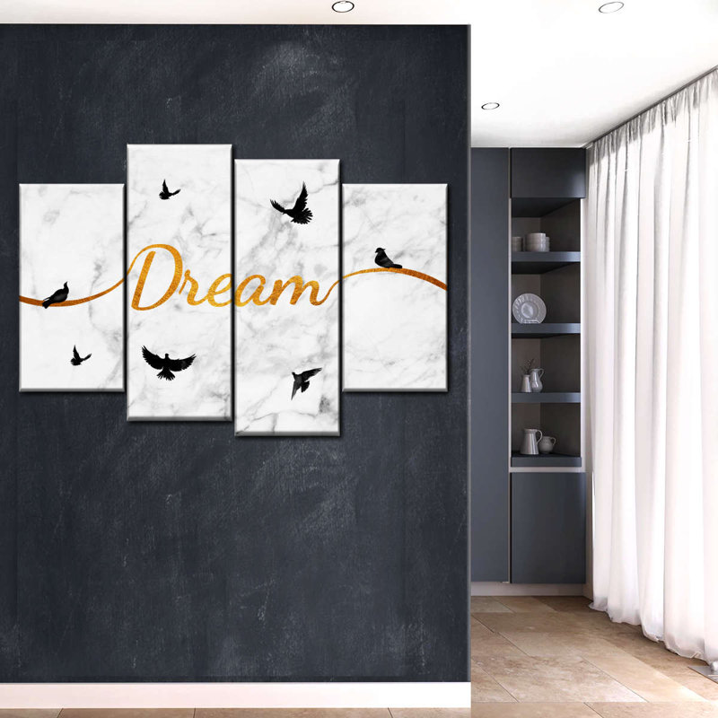 Dreams And Ambitions Quotes Dream Typographie III, H 22 po x l 36 po x P 1,25 po