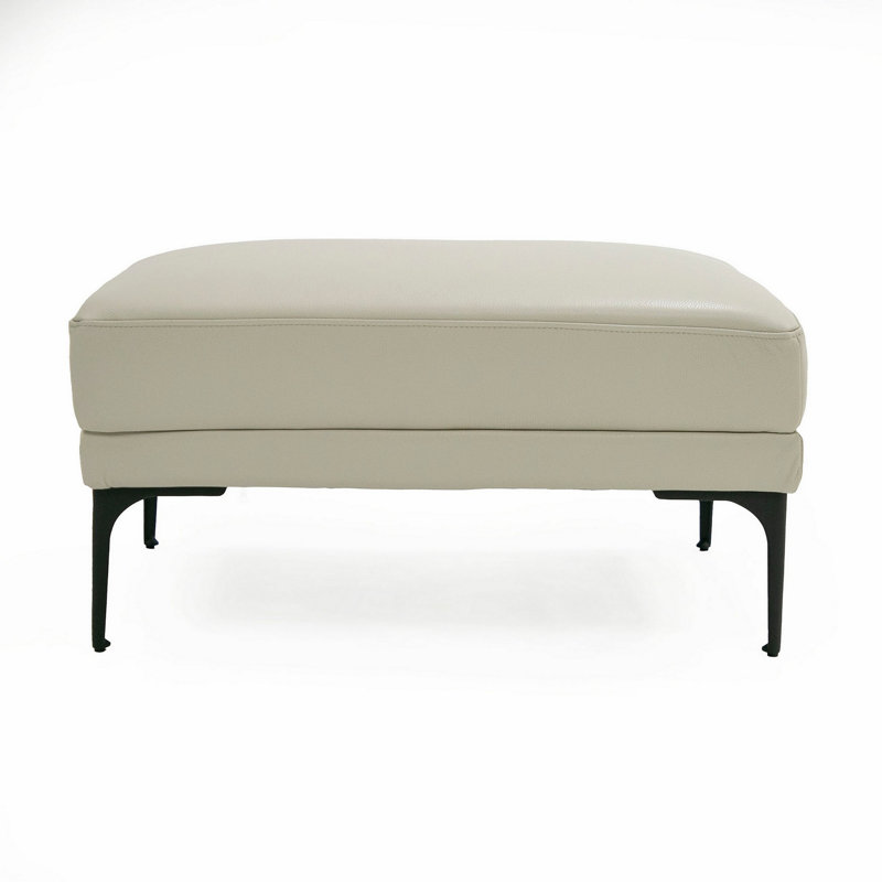 Repose-pieds en cuir Iridiana, Cuir véritable beige