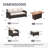 Eldert 7-Person Outdoor Conversation Set with 3-seat Sofa, Sofa Chairs, Swivel Rocking Chairs, Rattan Firepit Table, and Ottomans-1432583078