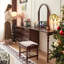 Table de coiffeuse rétractable en bois massif rétro avec armoire de tiroir de rangement