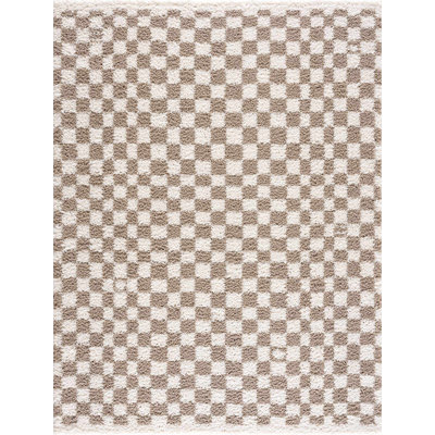 Tapis brun à poils longs moderne Udine
