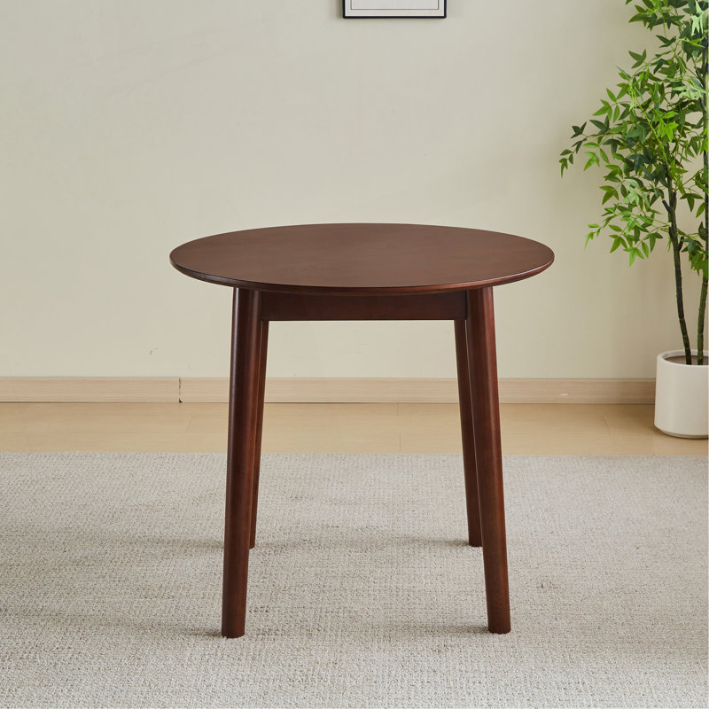 Table ronde, en bois massif, pouvant accueillir 2 à 4 personnes, diamètre 31,5 po, Noyer
